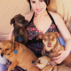 The author and her rescued chihuahuas, her favorite breed, in 2009.