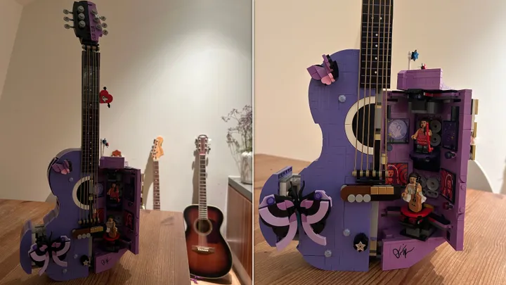 Honey’s finished Olivia Rodrigo x LEGO guitar set.