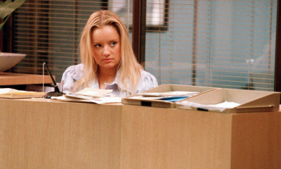 Lucy Davis in character as Dawn in The Office