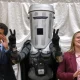 Count Binface stands among other candidates at the Clacton by-election count.