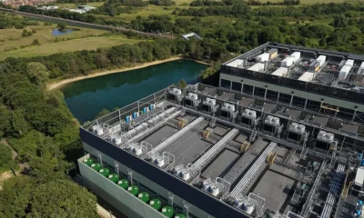 A data centre situated near to a lake.