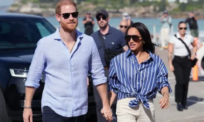 Prince Harry and Meghan Markle pictured in Australia earlier this year