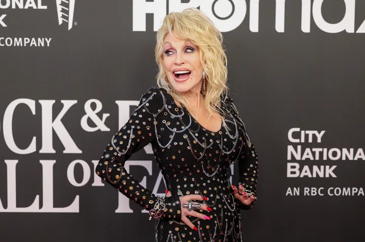 Dolly Parton at the 2022 Rock & Roll Hall of Fame Induction Ceremony in Los Angeles.