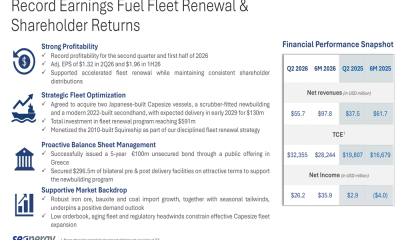 Seanergy Q2 2026 slides: record earnings fuel $591M fleet renewal