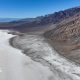 A view of Badwater Basin, a surreal salt flat, the lowest point in North America during extreme heat wave in Death Valley National Park of California, United States on August 2, 2026