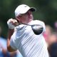 Rory McIlroy at the end of his swing