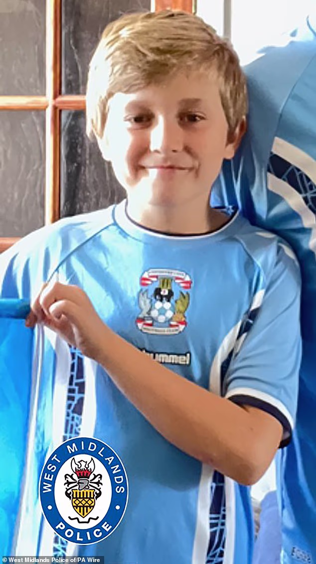 Coventry City fan Keaton Slater died aged 12 in June 2024 after being hit by a BMW