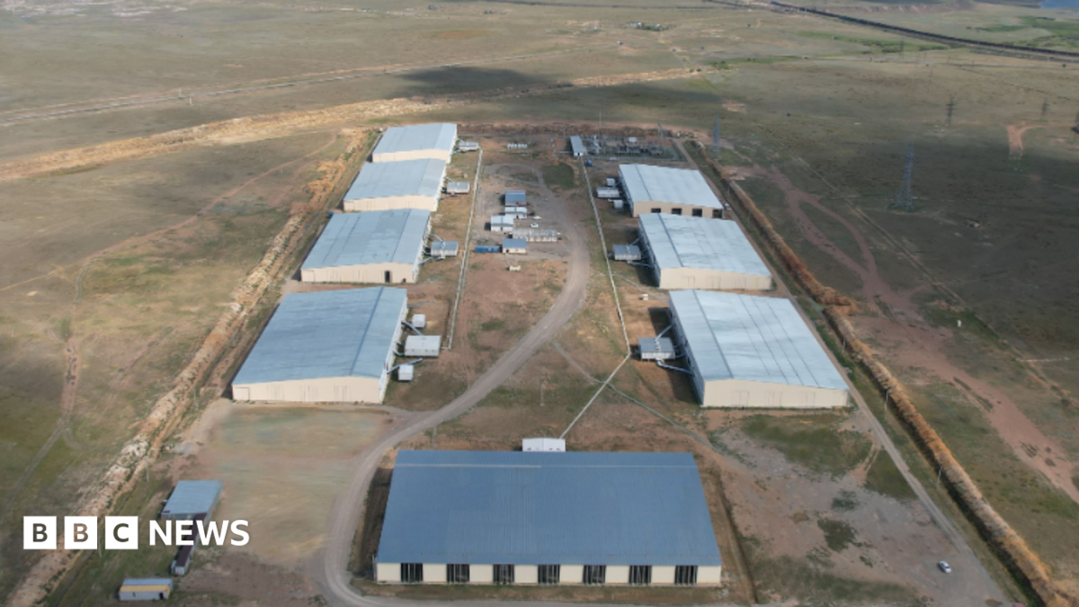 Ekibastuz crypto mine. 8 large industrial warehouses in the desert.