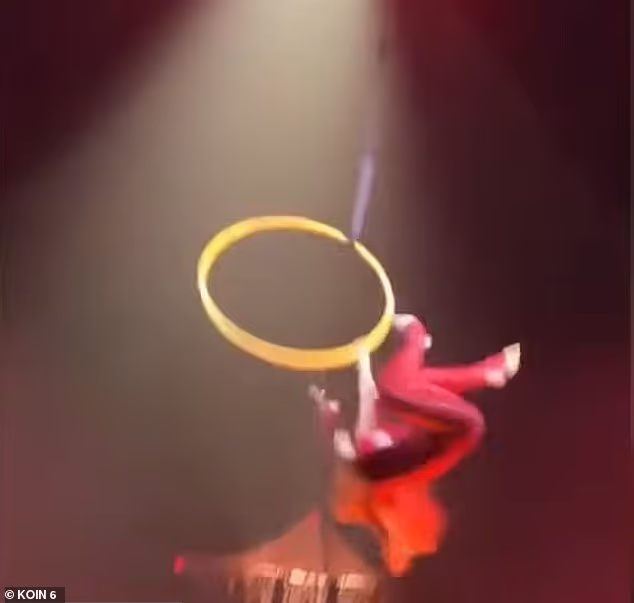 Mariia Konfektova, a Russian aerialist who set the world record for most seated aerial hoop rotations in 30 seconds, fell 15 feet from a hoop during a Cirque du Soleil performance in 2024