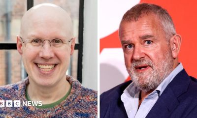A composite image of Matt Lucas and Hugh Bonneville