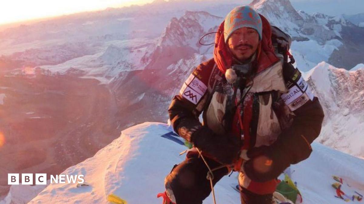 Nirmal Purja at the summit of Mount Everest