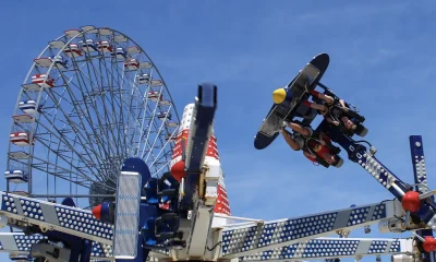 Amusement Park Guests Stranded Upside Down New Jersey Boardwalk Ride Wipeout Playland's Castaway Cove Ocean City Boardwalk