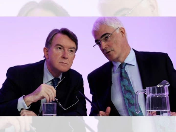 Peter Mandelson and Alistair Darling of the Labour Party