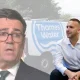 Andy Burnham of the Labour Party, Zack Polanski of the Green Party, and a Thames Water van