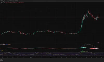 ENA 4-hour chart shows price consolidating near $0.147 as RSI returns to neutral and bearish MACD momentum weakens.