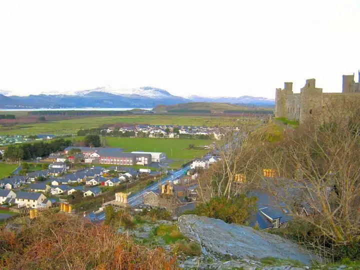 The Welsh town of Harlech