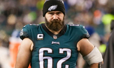Jason Kelce on the field in 2021