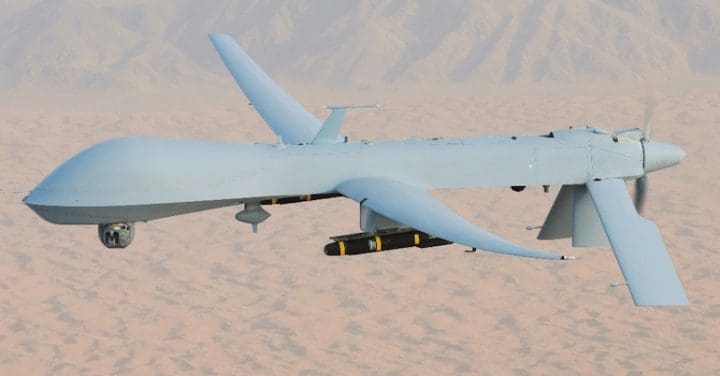 Predator drone armed Hellfire missile