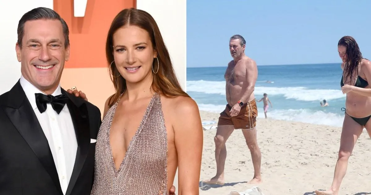 Jon Hamm, 55, expecting first child with wife Anna Osceola, 38, as she debuts baby bump