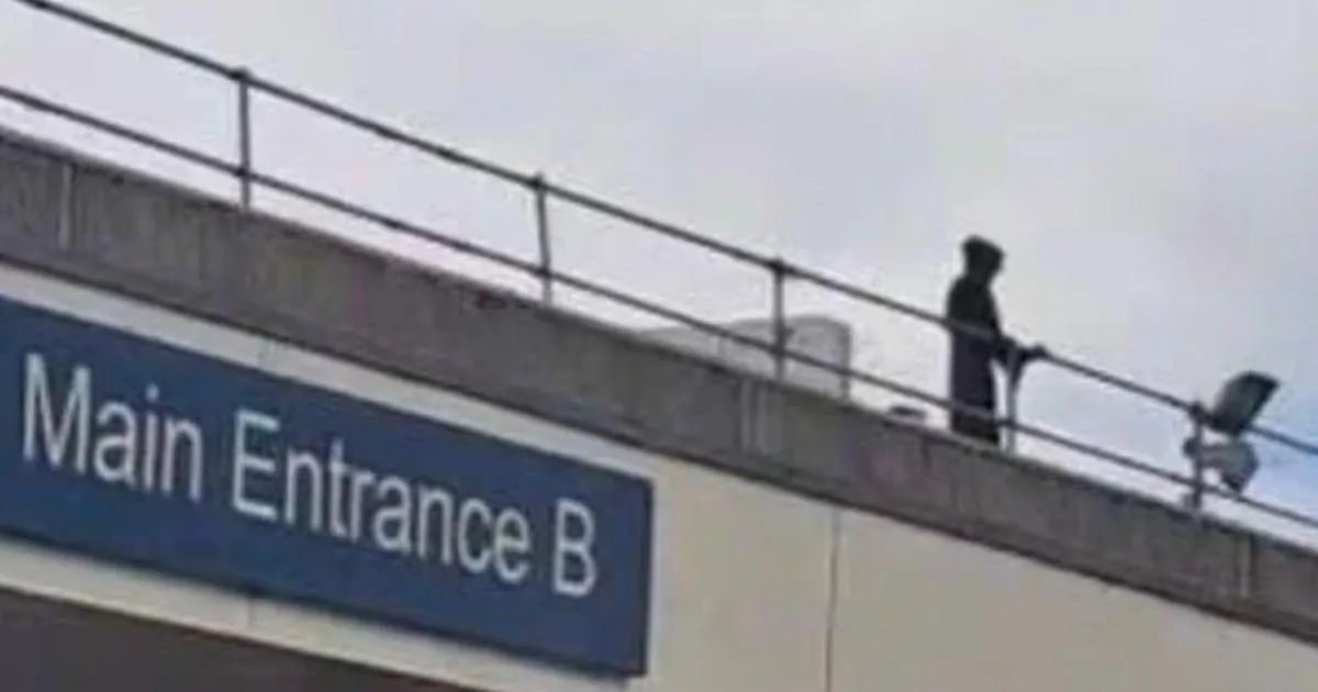 Man dressed as 'Grim Reaper' climbed onto hospital roof and stared at patients