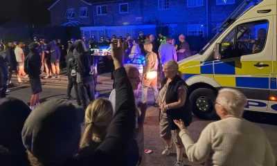 Police bitten and spat at after mobs 'target asylum seeker homes' | News UK