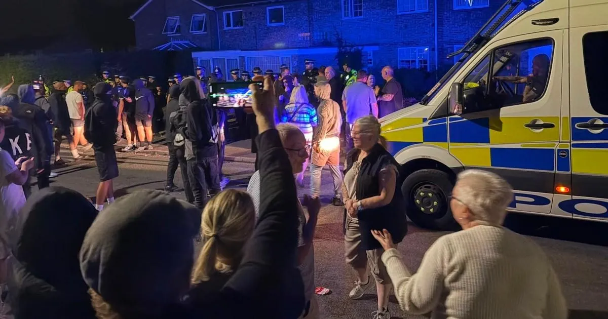 Police bitten and spat at after mobs 'target asylum seeker homes' | News UK