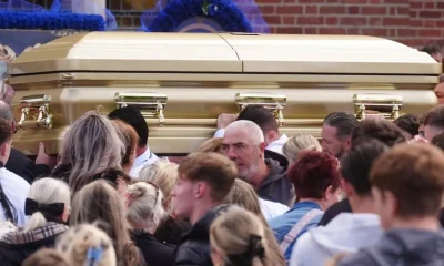 Boy, 15, killed in wrong-way motorway crash is carried in gold coffin at his funeral | News UK