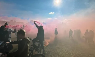 Masked motorcyclists fire flares at memorial for A66 joyrider | News UK