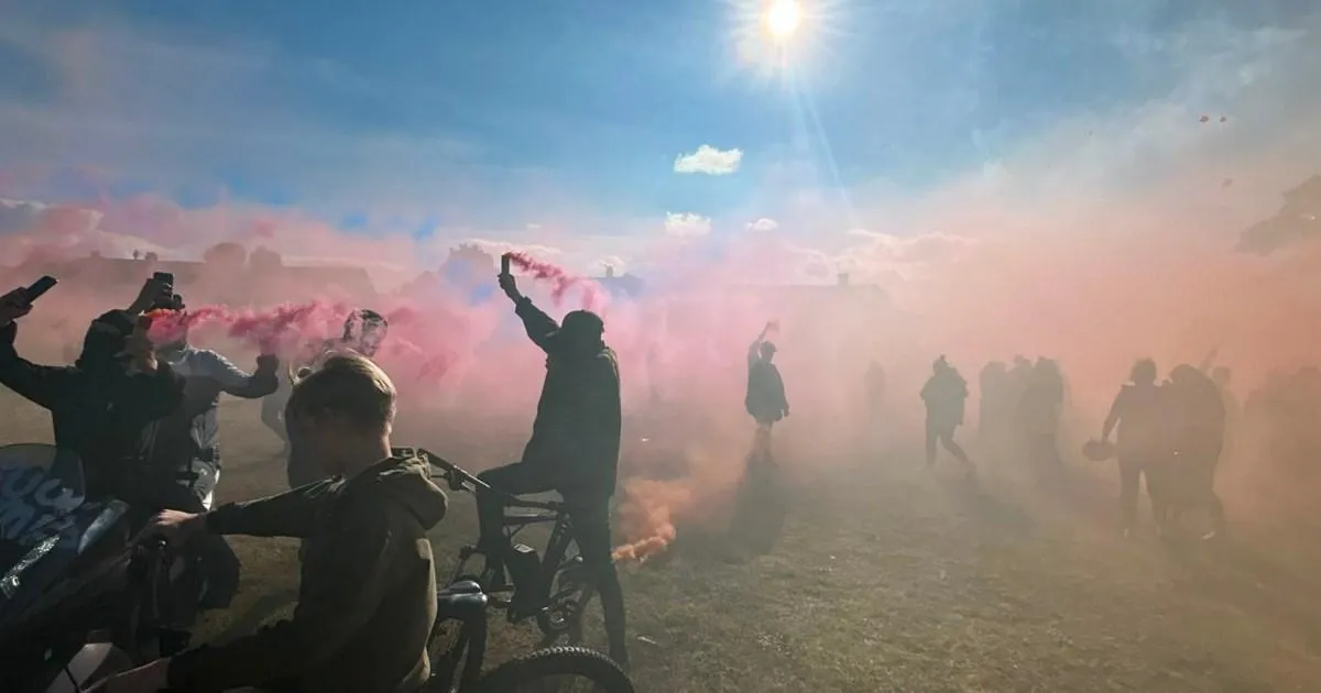 Masked motorcyclists fire flares at memorial for A66 joyrider | News UK