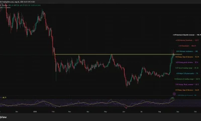 Solana daily chart shows SOL testing $100 resistance as RSI reaches an overbought 79, with support at $93.75 and $87.50.