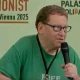 A screenshot of a video of Tony Greenstein delivering a speech at anti-Zionist Jewish Congress in Vienna in 2025