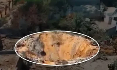 The huge crater in the ground in Iran where the US dropped a 2,000 pound bomb