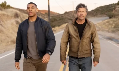 Aaron Pierre and Kyle Chandler in Lanterns season 1