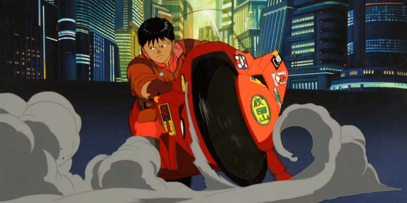 A young man on his bike in Akira