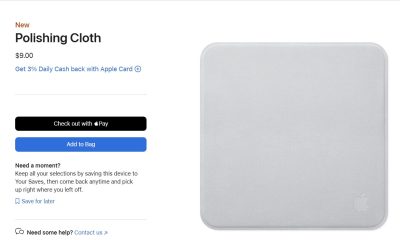 Apple Launches Updated Polishing Cloth at $9, Half the Price