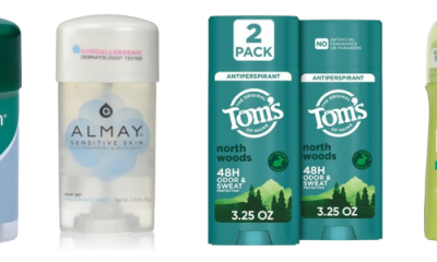 collage of some of the editors' favorite deodorants