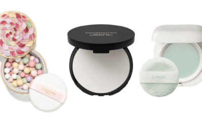collage of setting powders