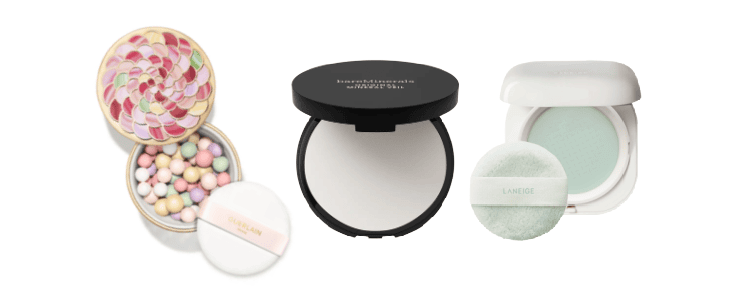collage of setting powders