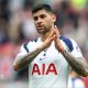 Cristian Romero applauds while playing for Tottenham