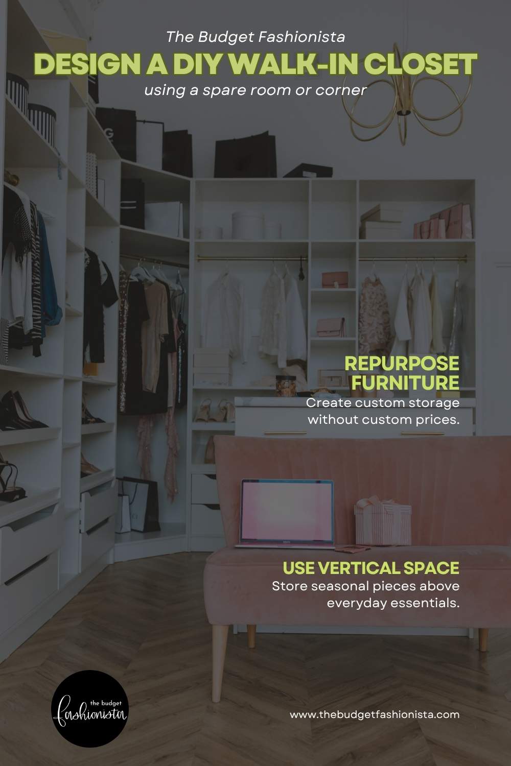 How to design a DIY walk-in closet in a spare room or corner
