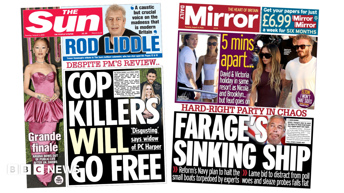 "Cop killers will go free" reads the headline on the front page of the Sun.