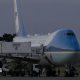 A catering truck parked alongside the old Air Force One jet prior to departure from Ankara