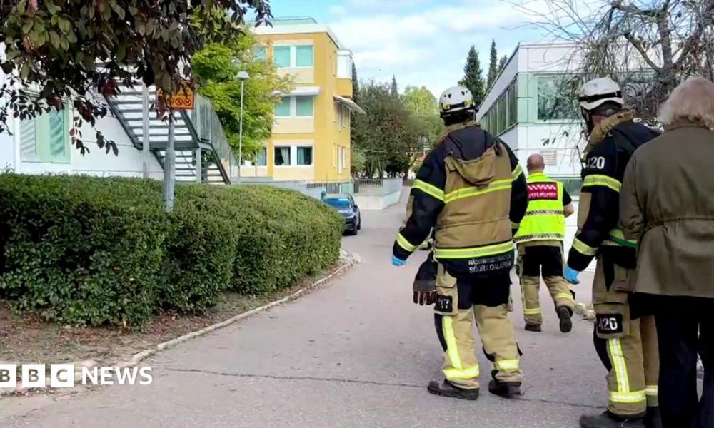 Emergency services outside school in Sweden