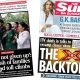 The headline on the front page of the Independent reads: 'We've not given up': Anguish of families as flood toll climbs.