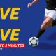 A generic picture of an unknown footballer beside the words: "Five in Five you have five minutes"