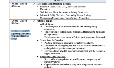 CFTC is preparing for Clarity by holding its first Innovation Advisory meeting next week (Aug 20).