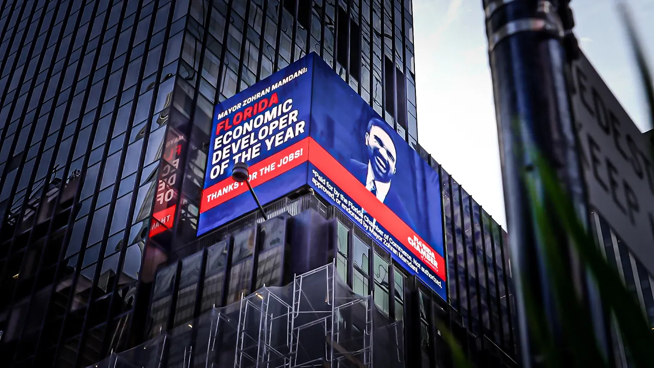 Florida crowns NYC Mayor Mamdani 'Economic Developer' in Times Square billboard