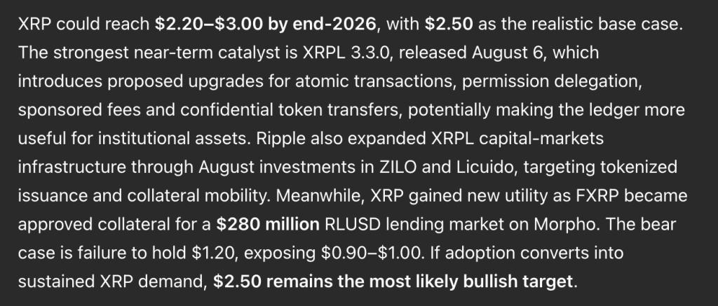ChatGPT AI Predicts XRP May Look Very Different a Year From Now