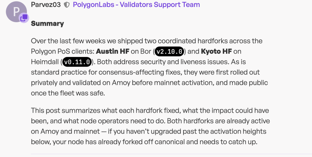 Polygon Crypto Secures Bor and Heimdall Clients Before Disclosure
