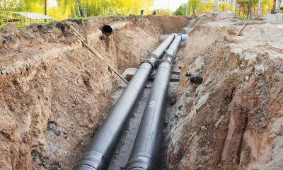 Heating pipes underground